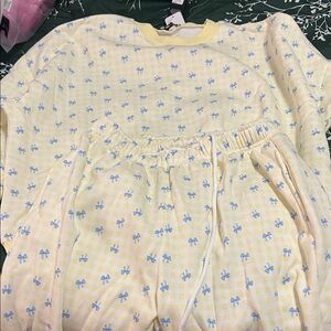 Fashion Nova Yellow and Blue Pajama Set